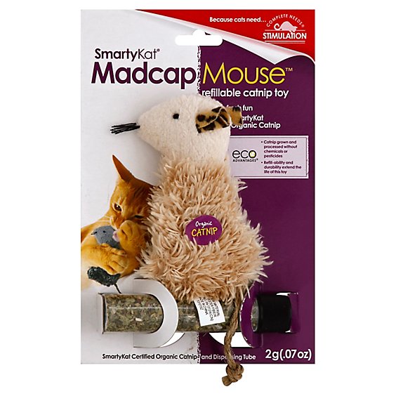 SmartyKat Catnip Toy Refillable Madcap Mouse - Each