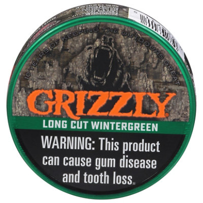 Grizzly Long Cut Wintergreen Smokeless Tobacco - 1.2 Oz - Image 3