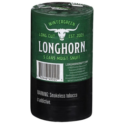 Longhorn Long Cut Wintergreen Snuff - 1.2 Oz - Image 3