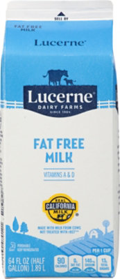 Lucerne Fat Free Milk - Half Gallon - Image 6