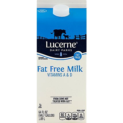 Lucerne Fat Free Milk - Half Gallon - Image 2