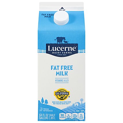 Lucerne Fat Free Milk - Half Gallon - Image 1