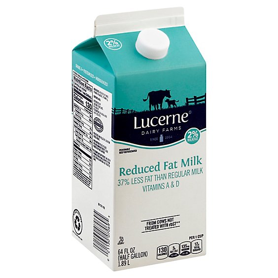 Lucerne Milk Reduced Fat 2% Milkfat - 64 Fl. Oz. (package may vary)