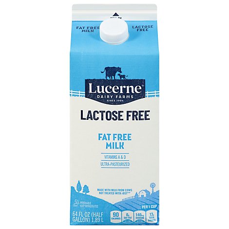 Lucerne Fat Free Milk Lactose Free - 64 Fl. Oz.