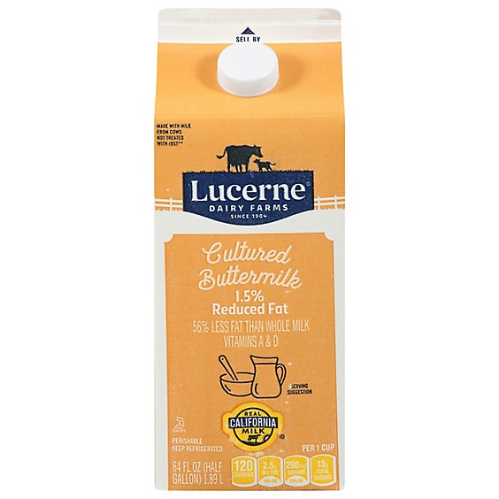 Lucerne Buttermilk Cultured Reduced Fat 1.5% - Half Gallon