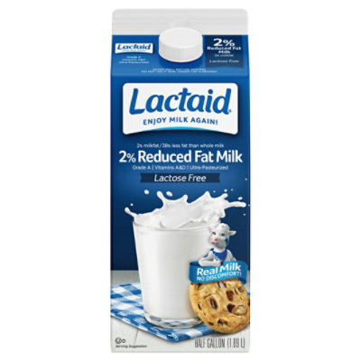 Lactaid Milk Lactose Free Reduced Fat - Half Gallon - Carrs