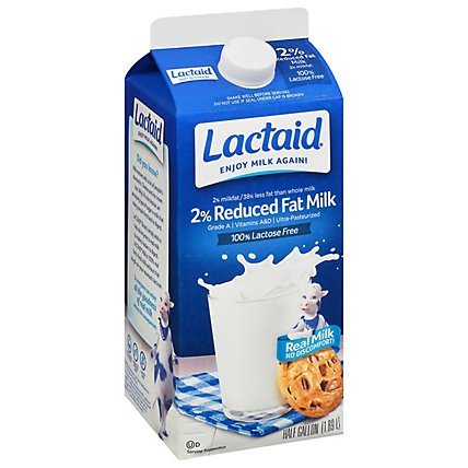 Lactaid Milk Lactose Free Reduced Fat - Half Gallon - Image 2