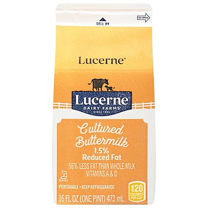 Lucerne Buttermilk Cultured Reduced Fat 1.5% - Pint - Image 1