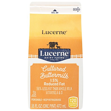 Lucerne Buttermilk Cultured Reduced Fat 1.5% - Pint