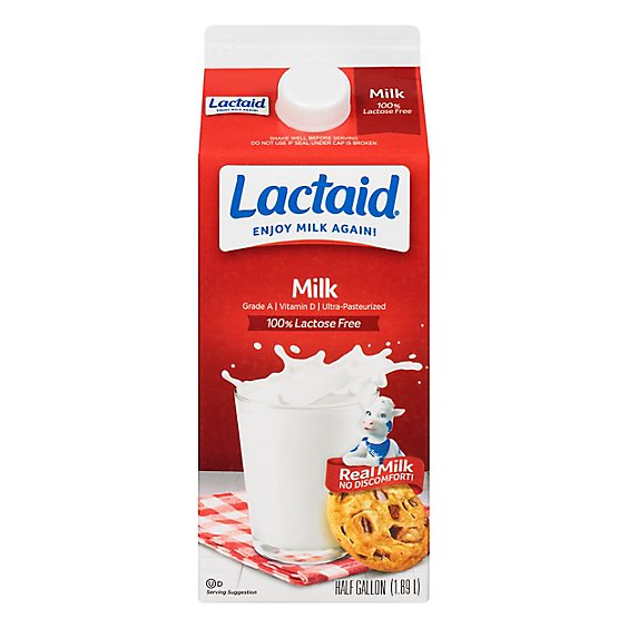 Lactaid Milk Lactose Free Whole - Half Gallon