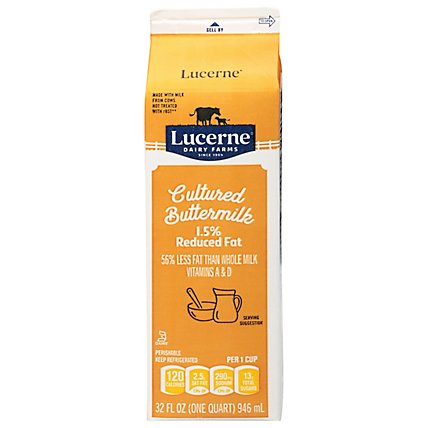 Lucerne Buttermilk Cultured Reduced Fat 1.5% - Quart - Image 3