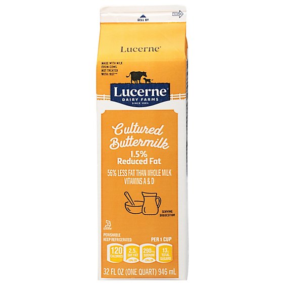 Lucerne Buttermilk Cultured Reduced Fat 1.5% - Quart