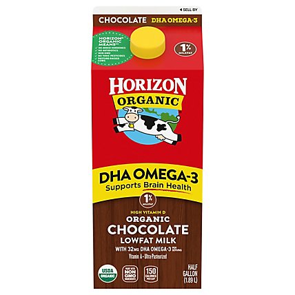 Horizon Organic Milk Chocolate DHA Omega 3 1% Lowfat Half Gallon - 64 Fl. Oz. - Image 3