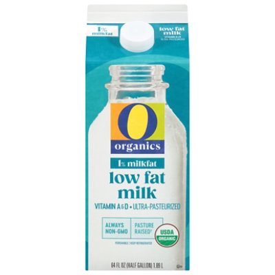 O Organics Organic Milk Low Fat 1% Milkfat - Half Gallon