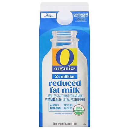 O Organics Organic Milk Reduced Fat 2% Milkfat - Half Gallon - Image 2