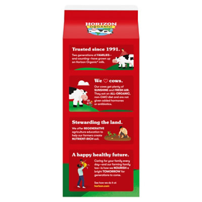 Horizon Organic Whole High Vitamin D Milk Carton - 0.5 Gallon - Image 2