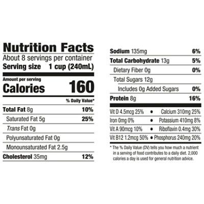 Horizon Organic Whole High Vitamin D Milk Carton - 0.5 Gallon - Image 4