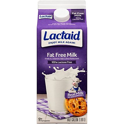 Lactaid Milk Lactose Free Fat Free - Half Gallon - Image 3