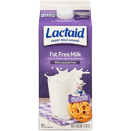 Lactaid Milk Lactose Free Fat Free - Half Gallon - Image 2