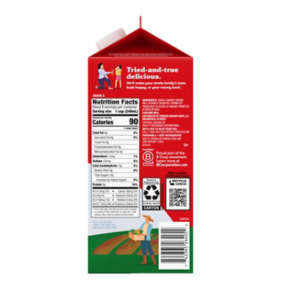 Horizon Organic Fat Free High Vitamin D Milk Carton - 0.5 Gallon - Image 2