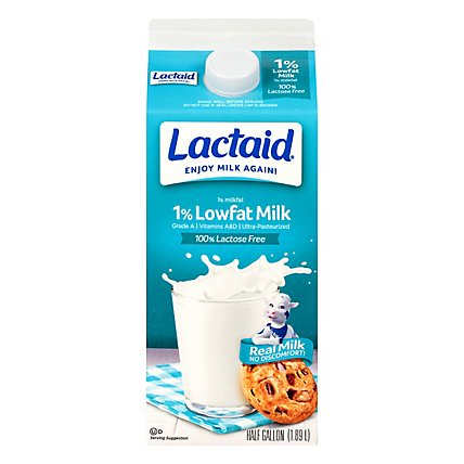 Lactaid Milk Lactose Free Lowfat - Half Gallon - Image 1