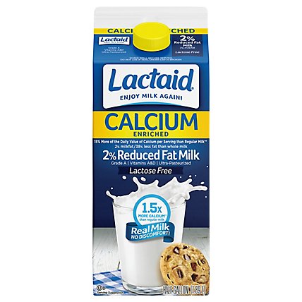Lactaid Milk Reduced Fat 2% Calcium Enriched Half Gallon - 1.89 Liter - Image 2