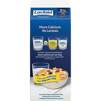 Lactaid Milk Reduced Fat 2% Calcium Enriched Half Gallon - 1.89 Liter - Image 5