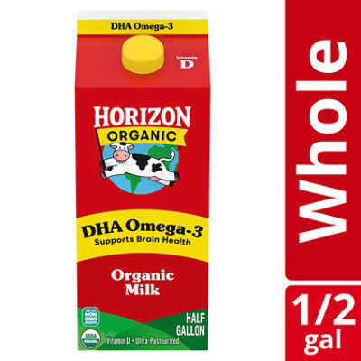 Horizon Organic DHA Omega-3 Milk Carton - 0.5 Gallon