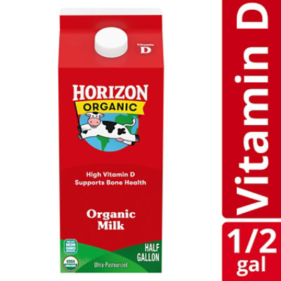 Horizon Organic Whole High Vitamin D Milk - 0.5 Gallon - Image 1