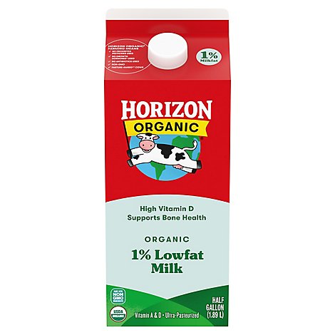 Horizon Organic Milk 1% Lowfat Half Gallon - 64 Fl. Oz.