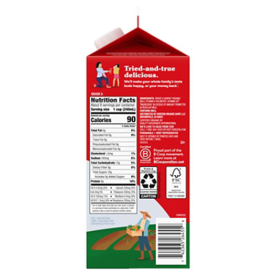 Horizon Organic Fat Free High Vitamin D Milk Carton - 0.5 Gallon - Image 2