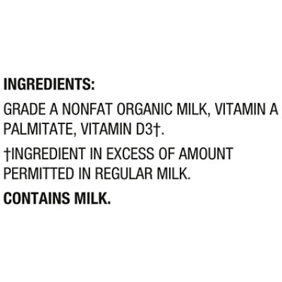 Horizon Organic Fat Free High Vitamin D Milk Carton - 0.5 Gallon - Image 5