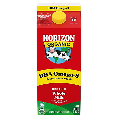 Horizon Organic Milk DHA Omega 3 Vitamin D Half Gallon - 64 Fl. Oz.