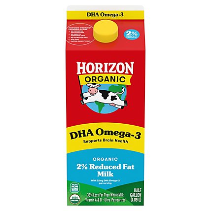 Horizon Organic Milk DHA Omega 3 2% Reduced Fat Half Gallon - 64 Fl. Oz. - Image 2