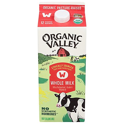 Organic Valley Milk Organic Whole - Half Gallon - Image 1