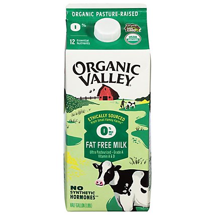 Organic Valley Milk Organic Fat Free - Half Gallon - Image 3