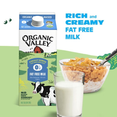Organic Valley Milk Organic Fat Free - Half Gallon - Image 3