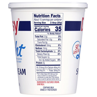 Daisy Sour Cream Light 50% Less Fat - 16 Oz - Image 5