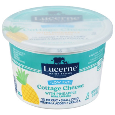 Lucerne Cottage Cheese Lowfat 2% Calcium Fortified Pineapple - 16 Oz