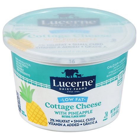  Lucerne Cottage Cheese Lowfat 2% Calcium Fortified Pineapple - 16 Oz 