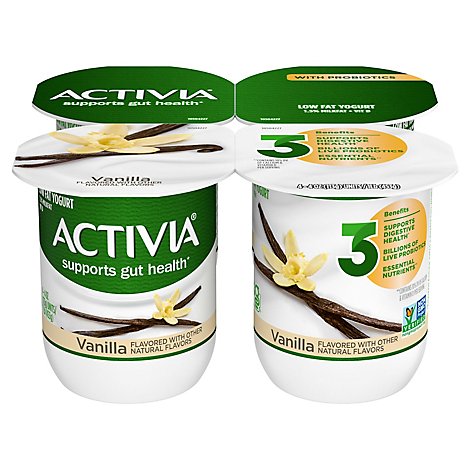 Activia Low Fat Probiotic Vanilla Yogurt - 4-4 Oz