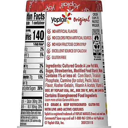 Yoplait Original Yogurt Low Fat Strawberry - 6 Oz - Image 6