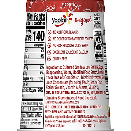 Yoplait Original Yogurt Low Fat Red Raspberry - 6 Oz - Image 6