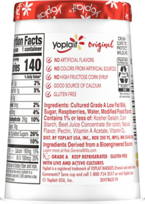 Yoplait Original Yogurt Low Fat Red Raspberry - 6 Oz - Image 6