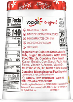 Yoplait Original Yogurt Low Fat Mountain Blueberry - 6 Oz - Image 6