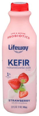 Lifeway Kefir Cultured Milk Smoothie Lowfat Strawberry Low Fat - 32 Fl ...