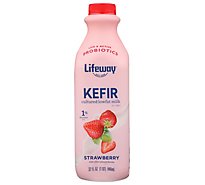 Lifeway Kefir Cultured Milk Smoothie Lowfat Strawberry Low Fat - 32 Fl. Oz.