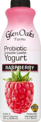 GlenOaks Yogurt Drinkable Low Fat With Probiotics Raspberry - 32 Fl. Oz. - Image 2