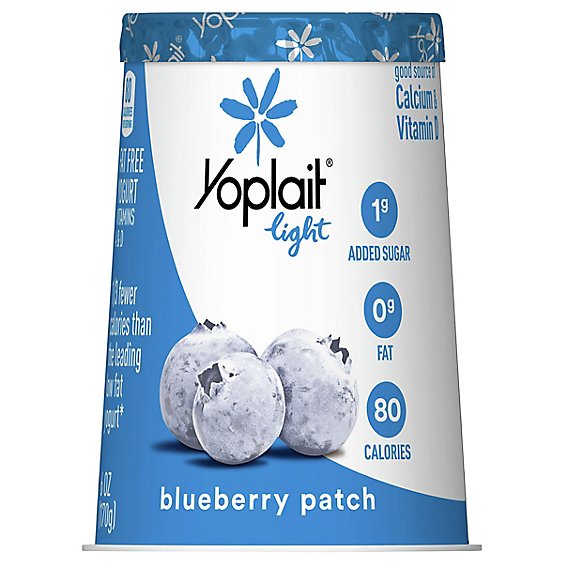 Yoplait Light Yogurt Fat Free Blueberry Patch - 6 Oz