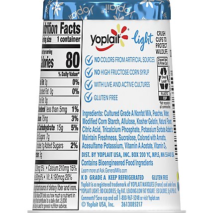Yoplait Light Yogurt Fat Free Harvest Peach - 6 Oz - Image 6